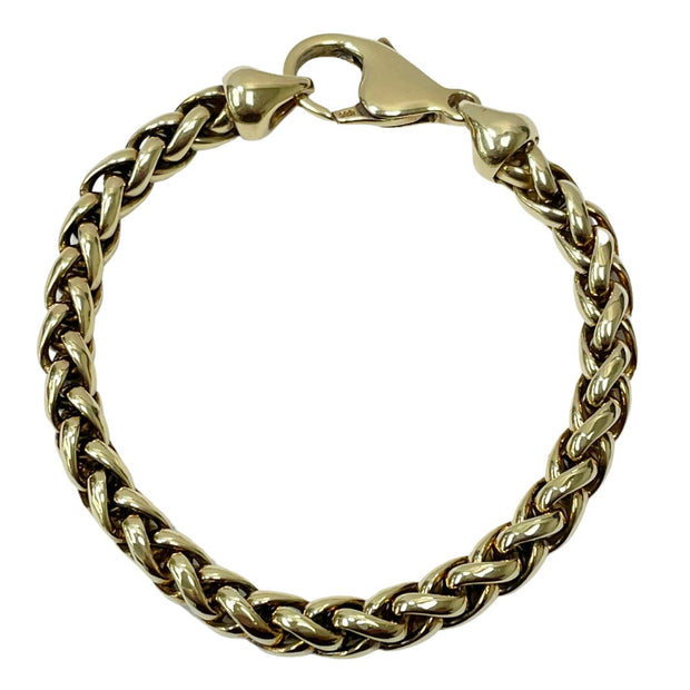 14 Karat Gold Handmake Wheat Bracelet