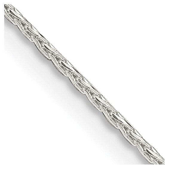 1.25mm 18 Inch Sterling Silver  Diamond-cut Round Spiga Chain