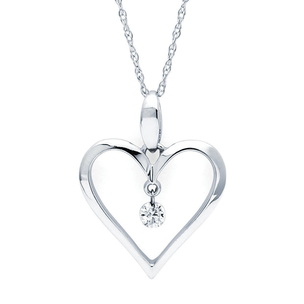 Shimmering Diamond Heart Pendant
