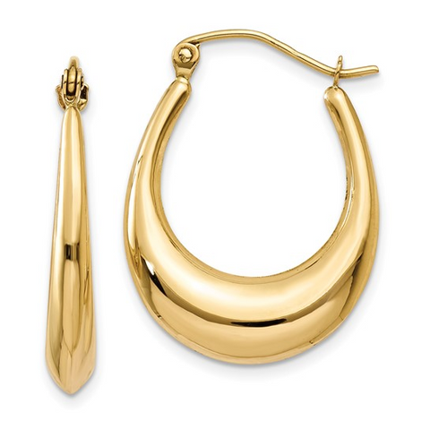 Oval Polished Gold Hoops