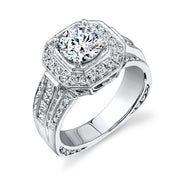 1.02 TW Carat Diamond Semi Mount Engagement Ring