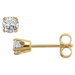 .25 Carat Total Weight Round-cut Diamond Solitiare Stud Earrings