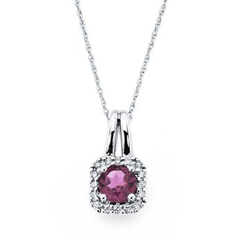 Rhodolite Garnet and Diamonds