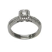 Diamond Halo Engagement Set