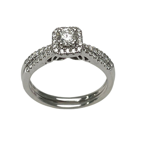 Diamond Halo Engagement Set