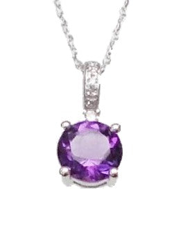 Amethyst and Diamond Pendant