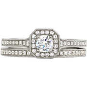 Diamond Halo Wedding Set