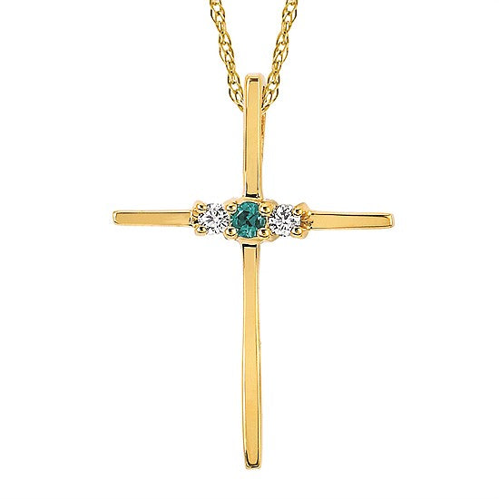 Diamond and Emerald Cross