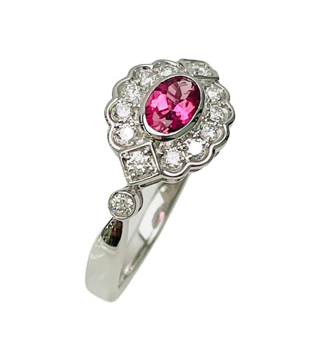 Vintage Style Pink Tourmaline Ring