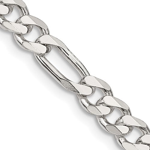5.50mm 20 Inch Sterling Silver Figaro Chain
