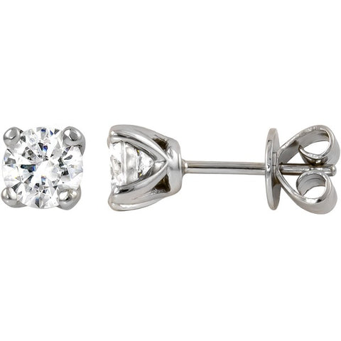 .99 Carat Total Weight Round-cut Diamond Solitaire Stud Earrings