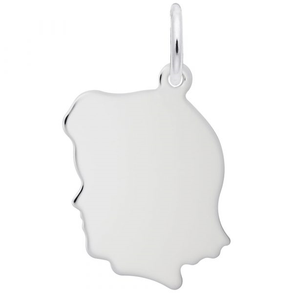 Flat Girl’s Head Medium Charm