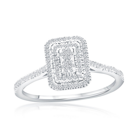 Sterling Silver Diamond Ring