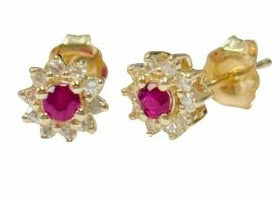 Ruby & diamond earrings