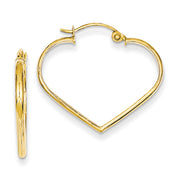 Gold Heart-Shaped Hoops