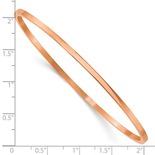Stainless Steel Polished Rose IP-plated 2mm Bangle