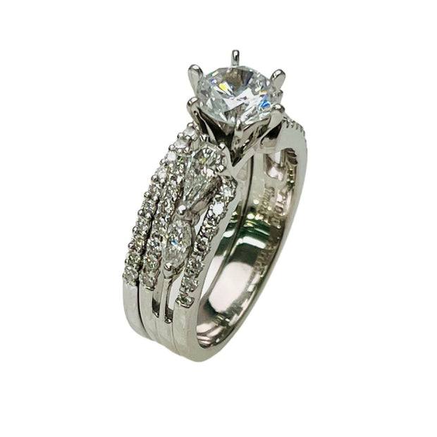 1.06 TW Carat Diamond Semi Mount Wedding Set