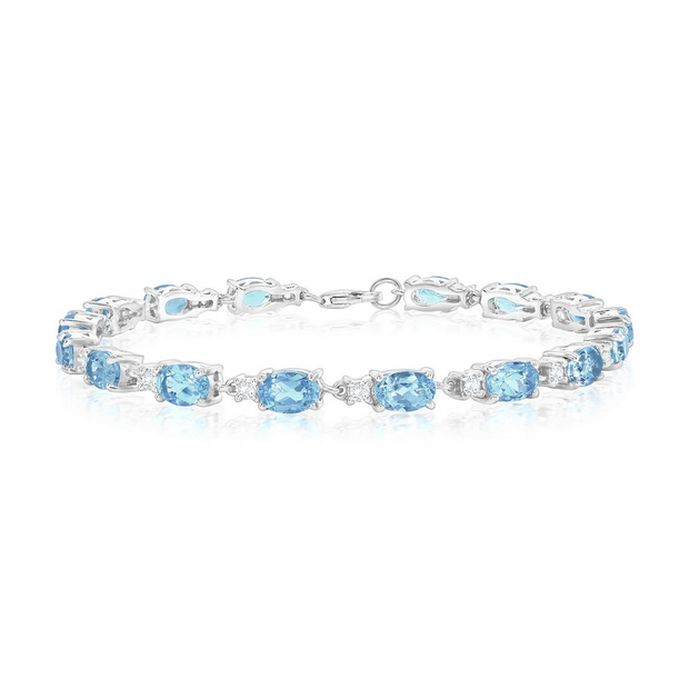 Sterling Silver Blue Topaz Bracelet
