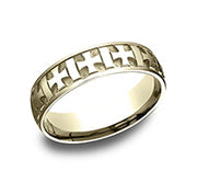 Cross Designed Comfort Fit Wedding Band