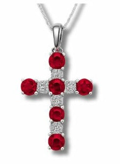 Ruby & Diamond Cross