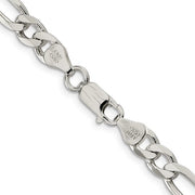 6.75mm Sterling Silver Figaro Bracelet
