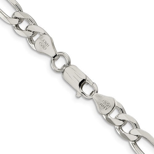 6.75mm Sterling Silver Figaro Bracelet