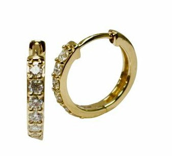 Diamond hoop earrings 14k