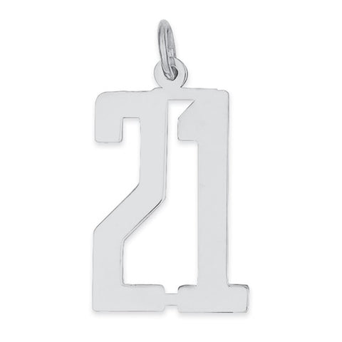 Sterling Silver 21 Charm