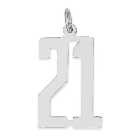 Sterling Silver 21 Charm