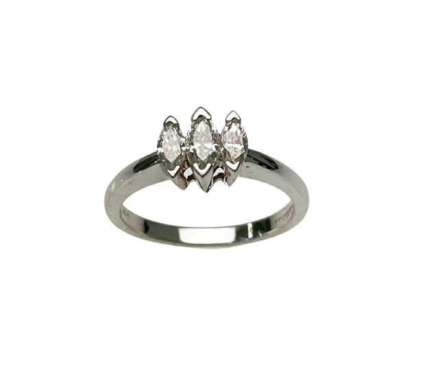1/2 Carat TW Diamond Marquise Three Stone Ring