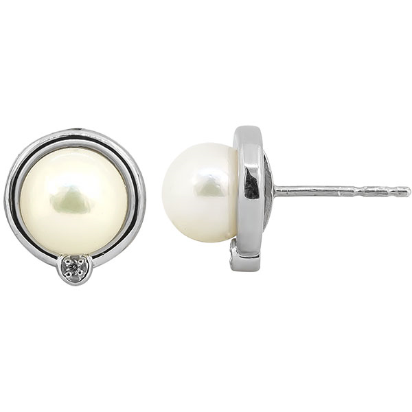 Pearl & Diamond Earrings