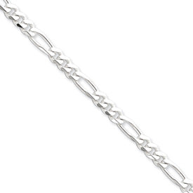 5.50mm 20 Inch Sterling Silver Figaro Chain