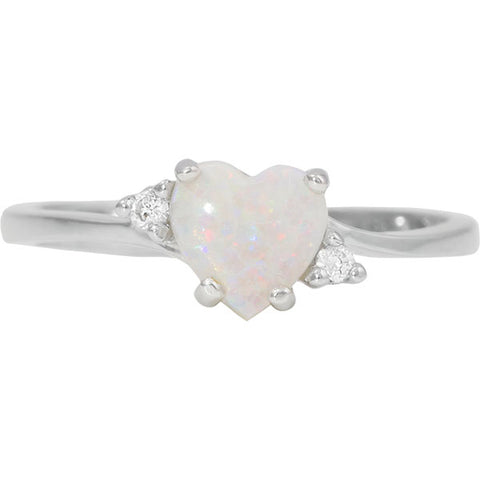 Opal Heart Ring