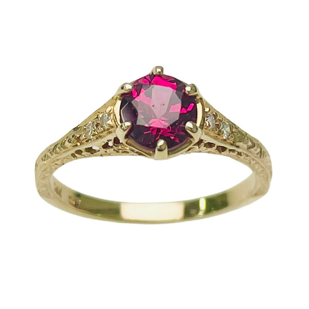 Vintage Style Rhodolite Garnet Ring