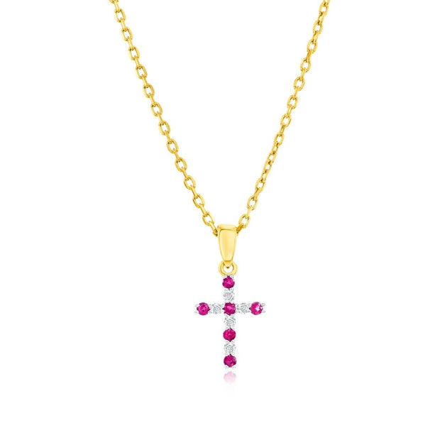 Ruby & Diamond Cross
