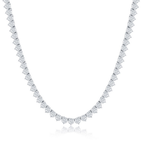 Sterling Silver CZ Tennis Necklace