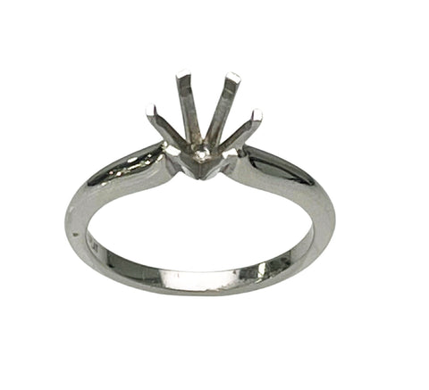 Platinum Solitaire Semi Mount Engagement Ring