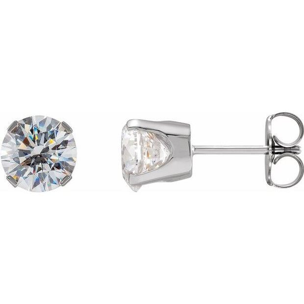 .24 CaratTotal Weight Round-cut Diamond Solitaire Stud Earrings