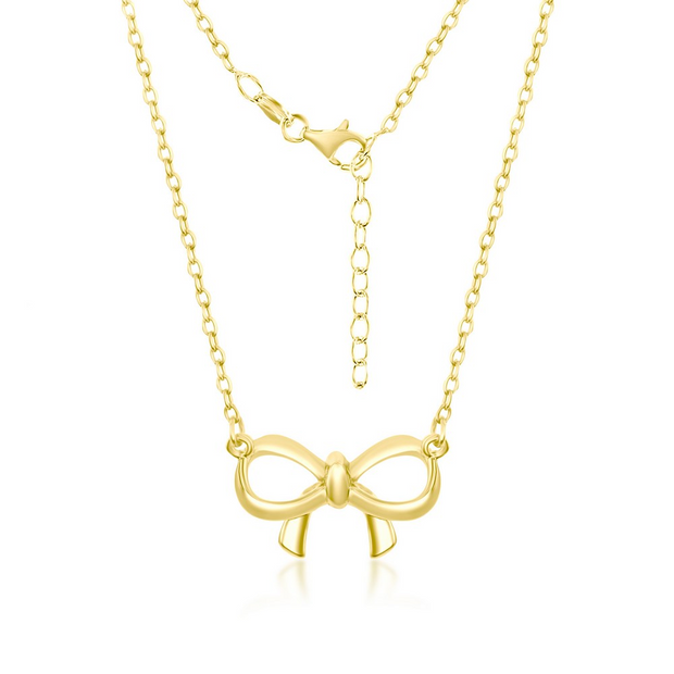 Gold Plated Bow Necklace