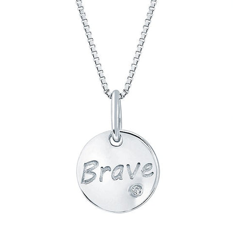 Sterling Silver Brave Disc Pendant
