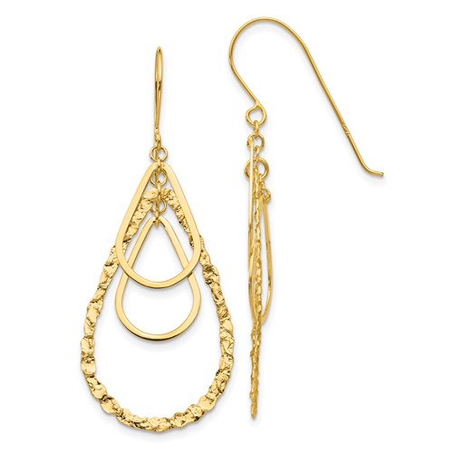 Tear Drop Dangle Gold  Earrings