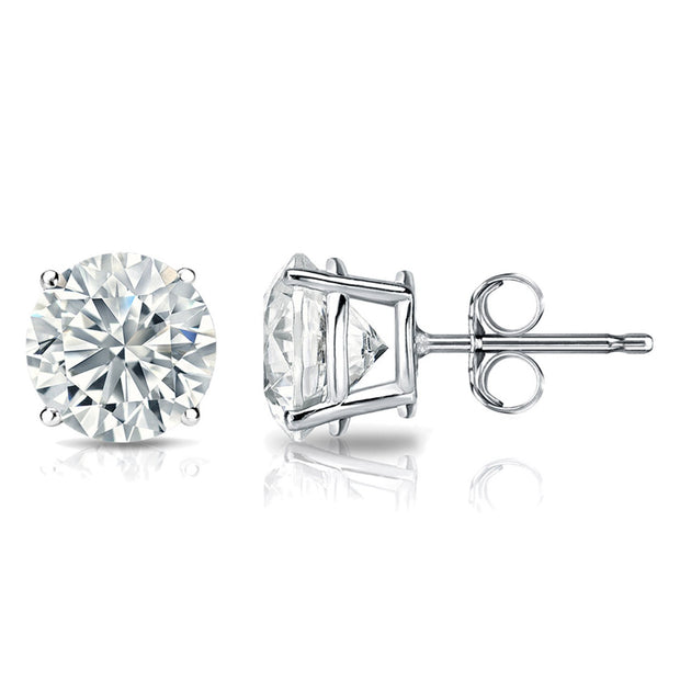 .77 Carat Total Weight Round-cut Lab Grown Diamond Solitaire Stud Earring