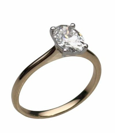 1.00 Carat Lab Grown Oval Diamond Solitaire