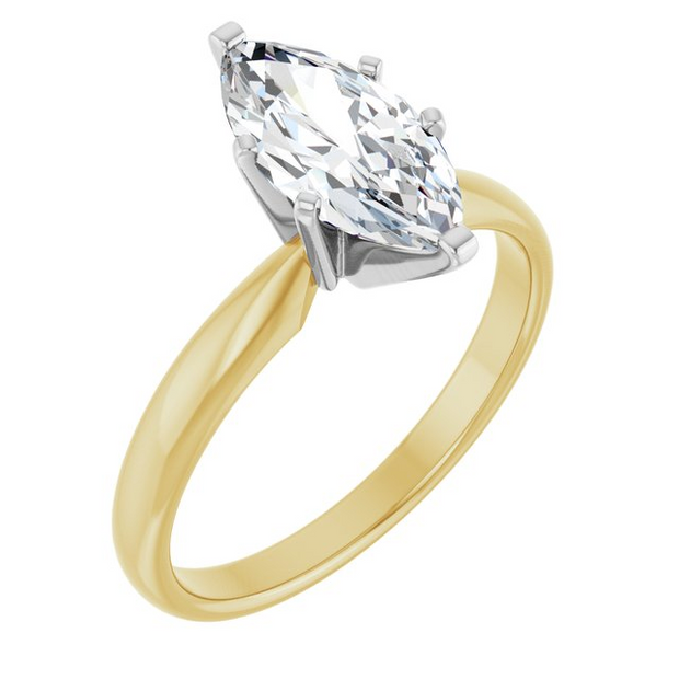 Lab Grown .54 CT Marquise Diamond Engagement Ring
