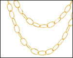 7.30mm Fancy Diamond Cut Oval Link Necklace