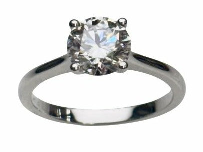 1.59 Carat Lab Grown Round Brilliant Diamond Solitaire Ring