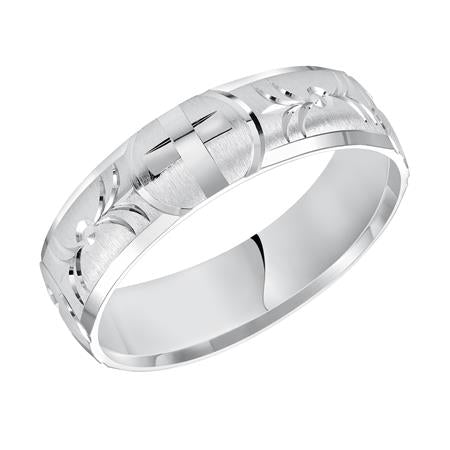 Cross Design Wedding Band