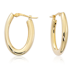 Smooth Oval Gold Hoops