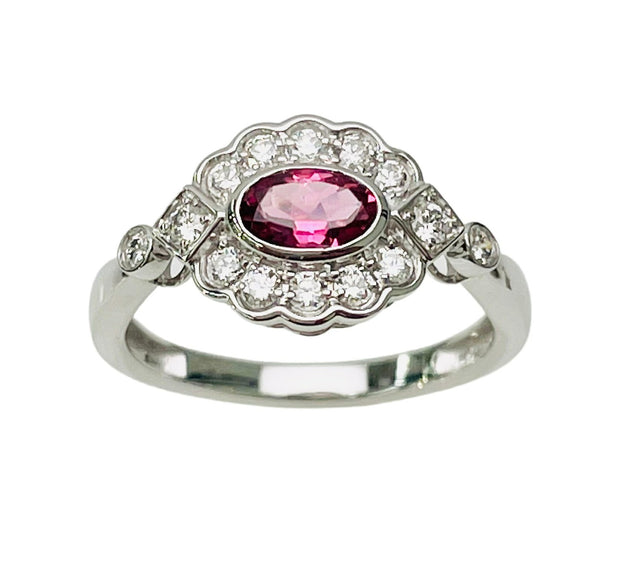 Vintage Style Pink Tourmaline Ring