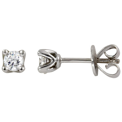 .34 Carat Total Weight Round-cut Diamond Solitaire Stud Earrings